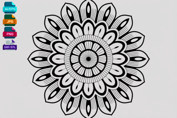 Black Mandala SVG Cut File Floral Design Review