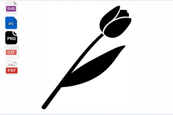 Black Tulip SVG Cut File Floral Design Review