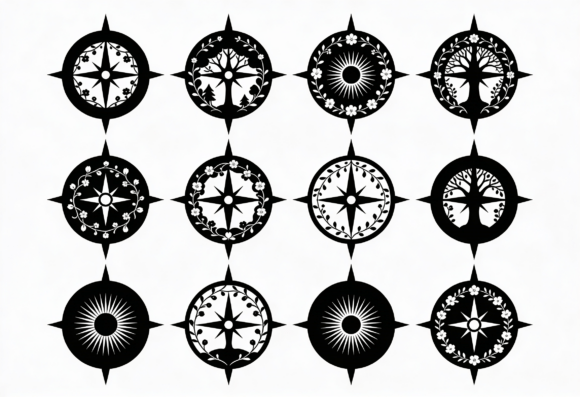 Compass Rose SVG Bundle Nature Floral Review