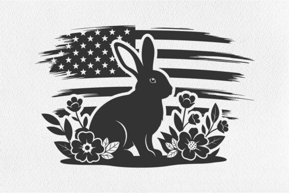Easter Bunny SVG USA Flag Floral Spring Review
