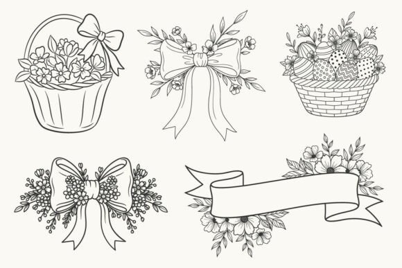 Easter Floral Basket Bow and Ribbon SVG Review