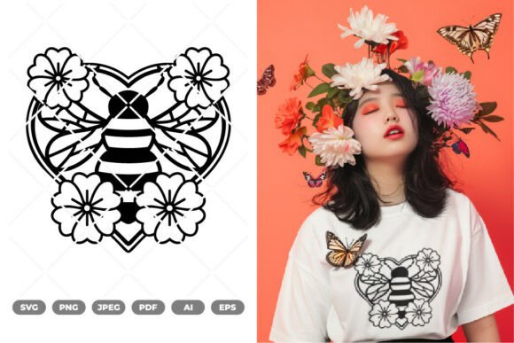 Floral Heart and Bee SVG Clipart: A Designer's Review