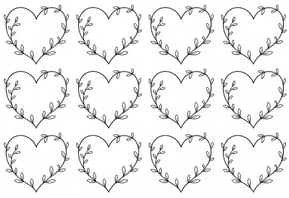 Floral Heart Wreath Clipart Outline SVG Review