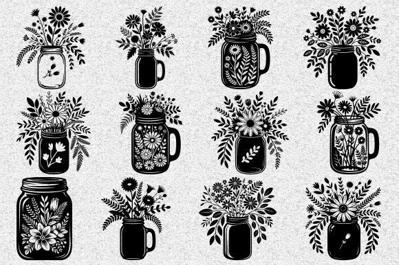Floral Mason Jar with Love SVG Bundle Review