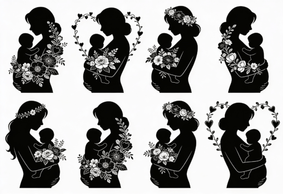 Floral Mother Baby Silhouette SVG Bundle Review