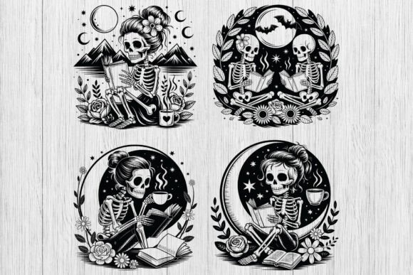 Floral Skeleton Reading Book SVG Bundle Review