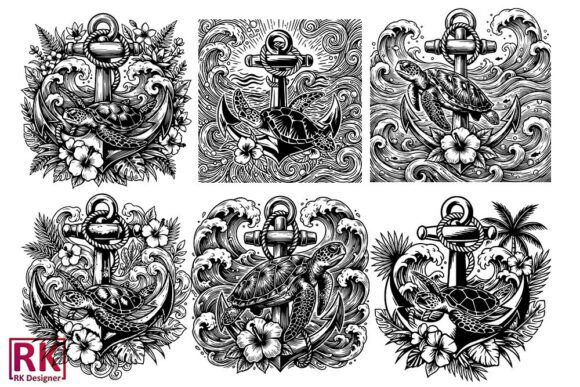 Floral Turtle with Anchor SVG Bundle Review