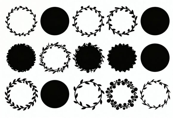 Floral Wreath Circle Frames SVG Clipart Review