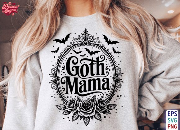 Goth Mama Floral Wreath PNG, Witchy Svg Review