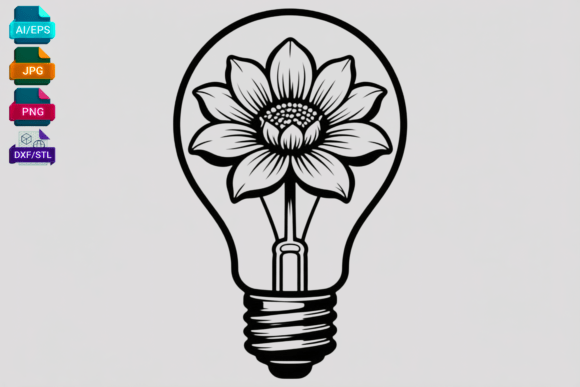 Light Bulb Flower SVG Cut File Floral Review