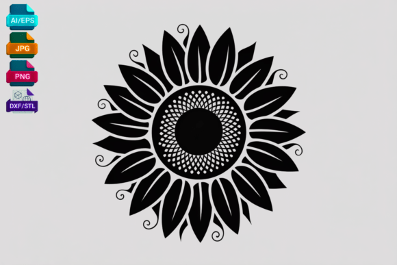 Sunflower SVG Cut File Black Floral Review