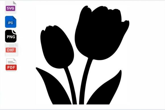 Tulip Silhouette SVG Cut File Floral Review